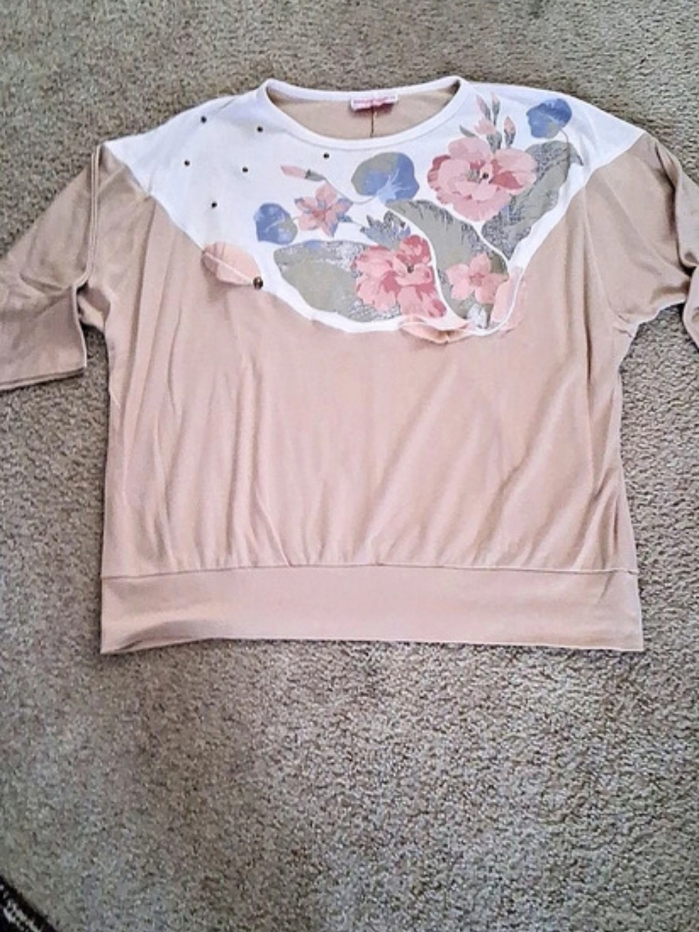Vintage Floral Yoke   Sweatshirt